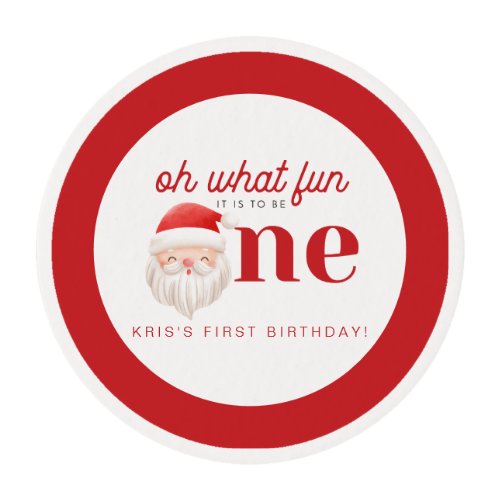 KRIS Oh What Fun Christmas 1st Birthday Edible Frosting Rounds