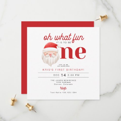 KRIS Oh What Fun To Be One 1st Birthday Invitation