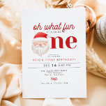 KRIS Oh What Fun To Be One 1st Birthday Invitation<br><div class="desc">This "Oh what fun it is to be one" first birthday invitation features a watercolor red Christmas ornament and a cute modern retry inspired font. This birthday invite is perfect for your Christmas,  winter,  or holiday themed event. Pair with anything in the KRIS Collection for a cohesive look.</div>