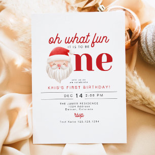 KRIS Oh What Fun To Be One 1st Birthday Invitation