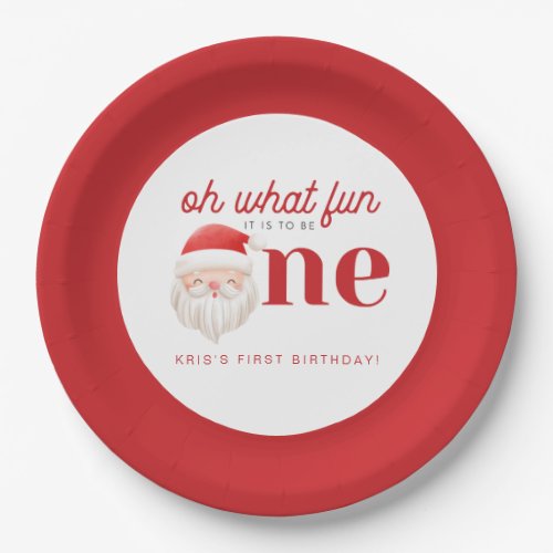KRIS Oh What Fun To Be One 1st Birthday Invitation Paper Plates
