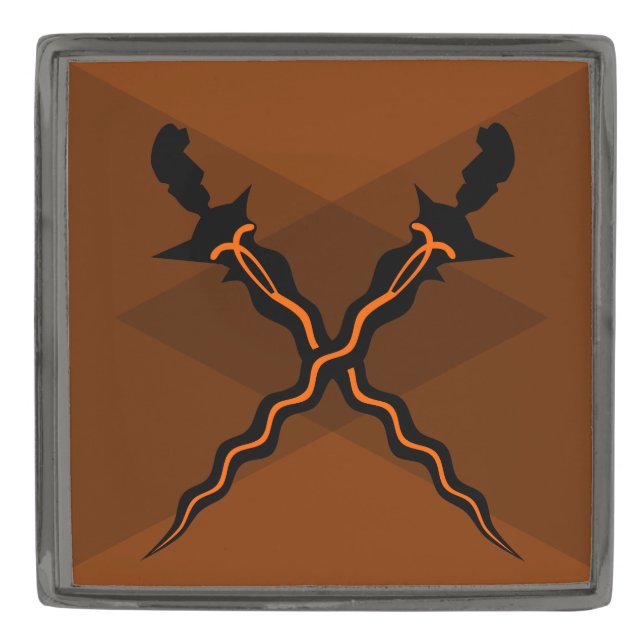 Kris Weapon Gunmetal Finish Lapel Pin (Front)