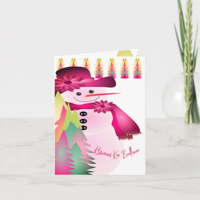 Krisamas Kee Badhaee Colorful  Holiday Card (Front)