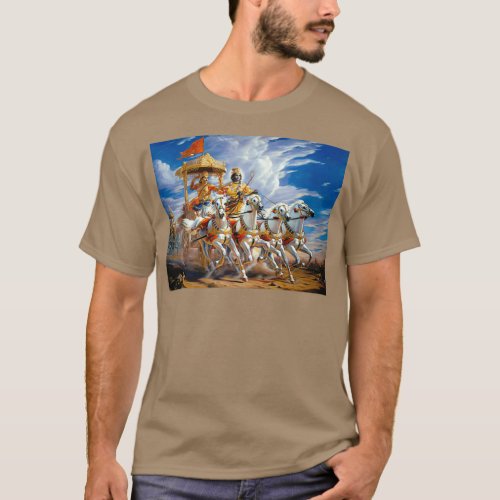 Krishna and Arjuna during Mahabharata War T_Shirt