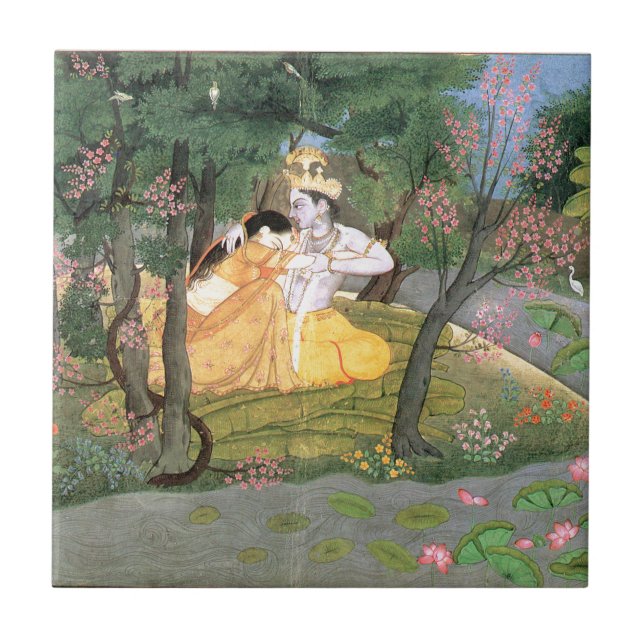 Krishna and Radha Ceramic Tile (Front)