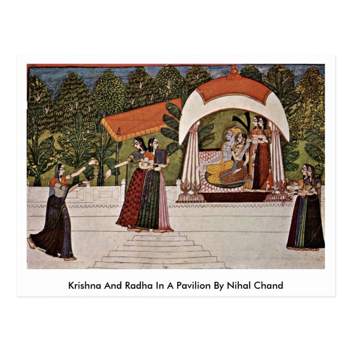 Krishna And Radha In A Pavilion By Nihal Chand Post Cards