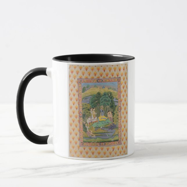 Krishna and the Gopis (gouache on paper) Mug (Left)