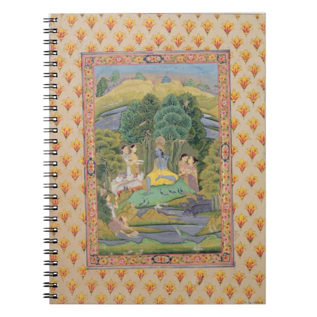Krishna and the Gopis (gouache on paper) Notebook (Front)