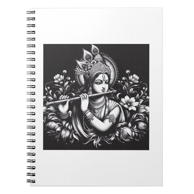 Krishna Black and White Notebook (Front)
