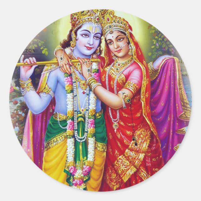 Krishna Classic Round Sticker (Front)