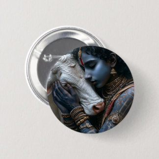Krishna & cow love button