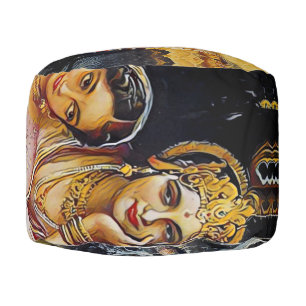 KRISHNA - hindu deity - Pouf