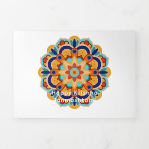 Krishna Janmashtami Tri-Fold Holiday Card