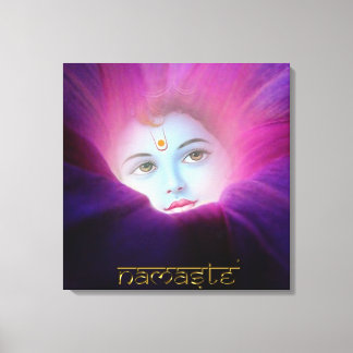 Krishna Morning Glory Namaste Stretched Canvas Pri