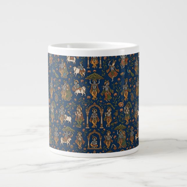 Krishna Pattern Giant Coffee Mug (Front)