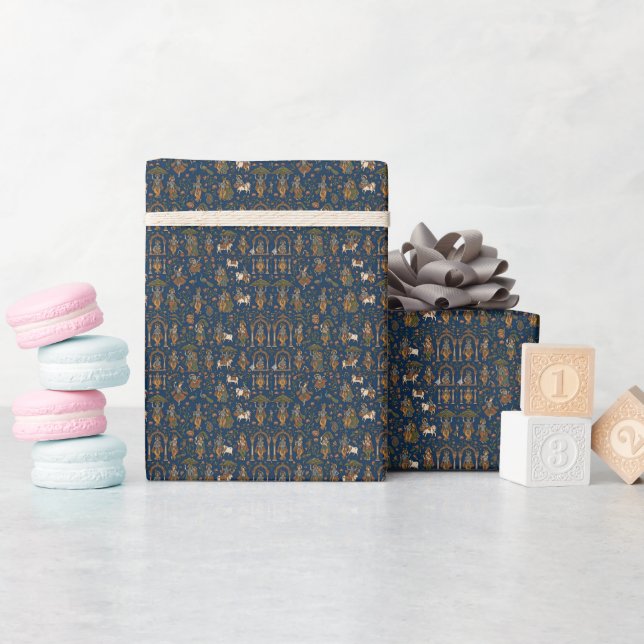 Krishna Pattern Wrapping Paper (Baby Shower)