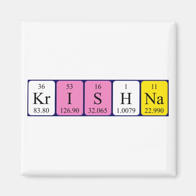 Krishna periodic table name magnet (Front)