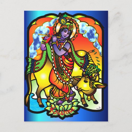 Krishna Postcard