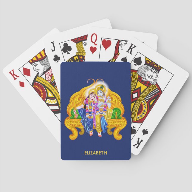 Krishna Radha Vigneshwara Psychedelic Hinduism Poker Cards (Back)