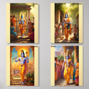 Krishna’s Playful Morning Acrylic Photo Tile