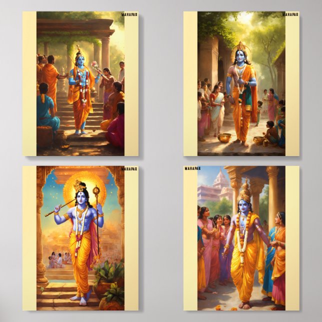 Krishna’s Playful Morning Acrylic Photo Tile (Front Set)