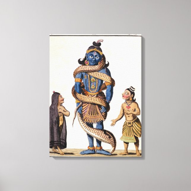 Krishna squeezed by the Kaliya Serpent, from 'Voya Canvas Print (Front)