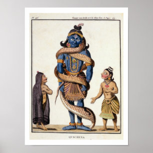 Krishna squeezed by the Kaliya Serpent, from 'Voya Poster