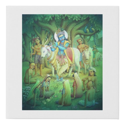 Krishna _ the eighth incarnation of God Vishnu Faux Canvas Print