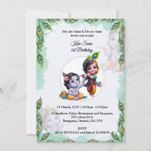 KRISHNA THEME BIRTHDAY INVITATION