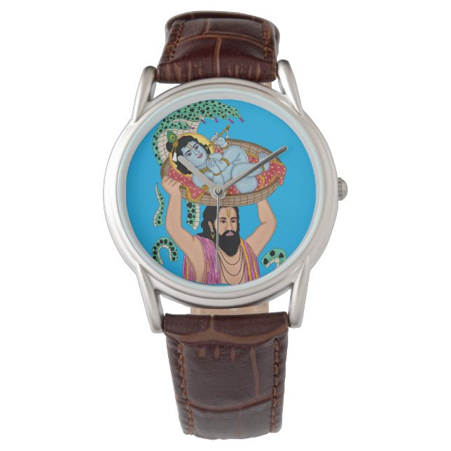 Krishna & Vasudeva Wall Clock Watch (Front)