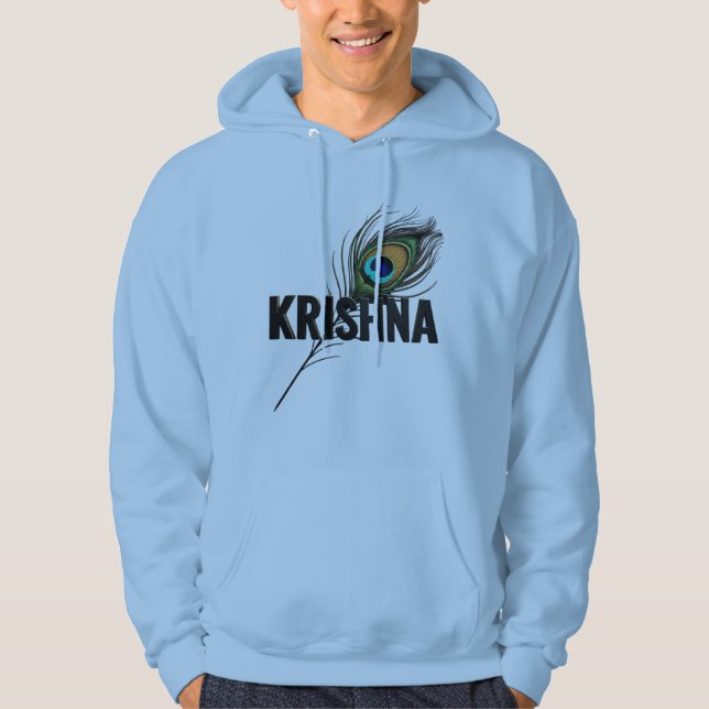 KRISHNA with a peacock feather Hoodie (Front)