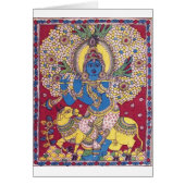 KRISHNA WITH FLUTE KALAMKARI PAINTING (Front)
