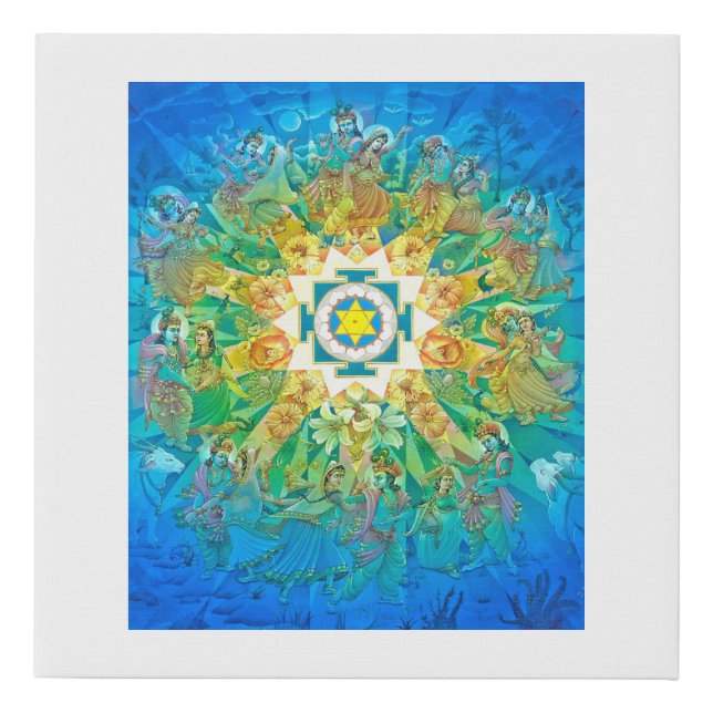 Krishna Yantra Faux Canvas Print (Front)