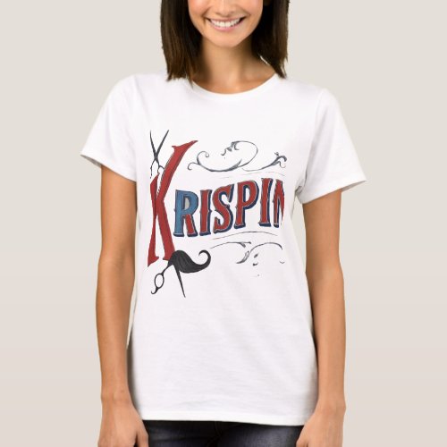 krispin in a bold vintage style t_shirt 