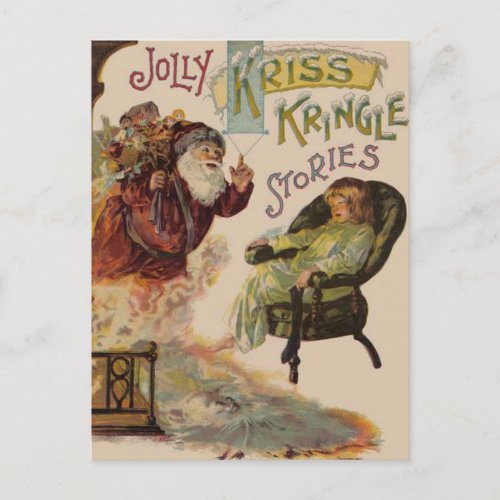 Kriss Kringle Stories of Santa Holiday Postcard