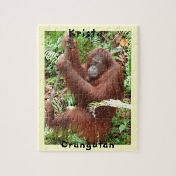 Krista Orangutan Borneo Forest Fun Jigsaw Puzzle by Krista_Orangutan at Zazzle
