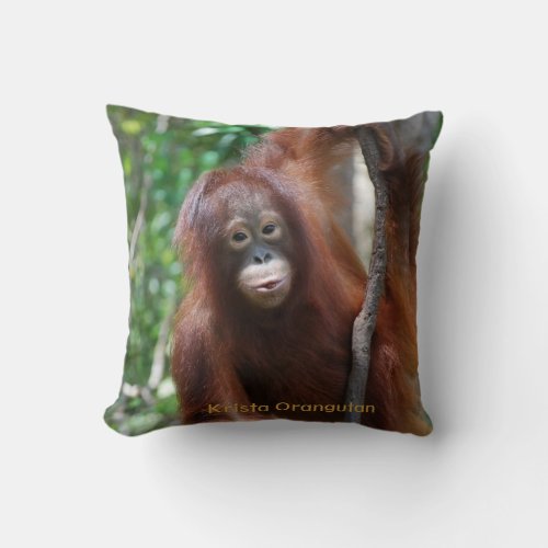 Krista Orangutan Throw Pillow
