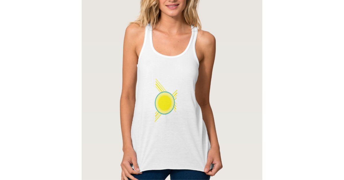 Hello Sunshine Tank Top Women Yellow Racerback Tank Ladies Sun