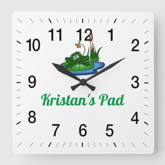 Kristan's Pad Square Wall Clock (Front)