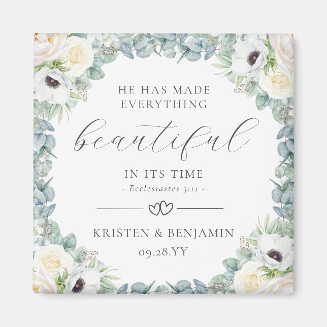 Kristen Christian Wedding Favors Bible Verse Magnet (Front)