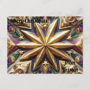 KRISTEN ~ CHRISTMAS ~ 3D star pattern ~ Postcard