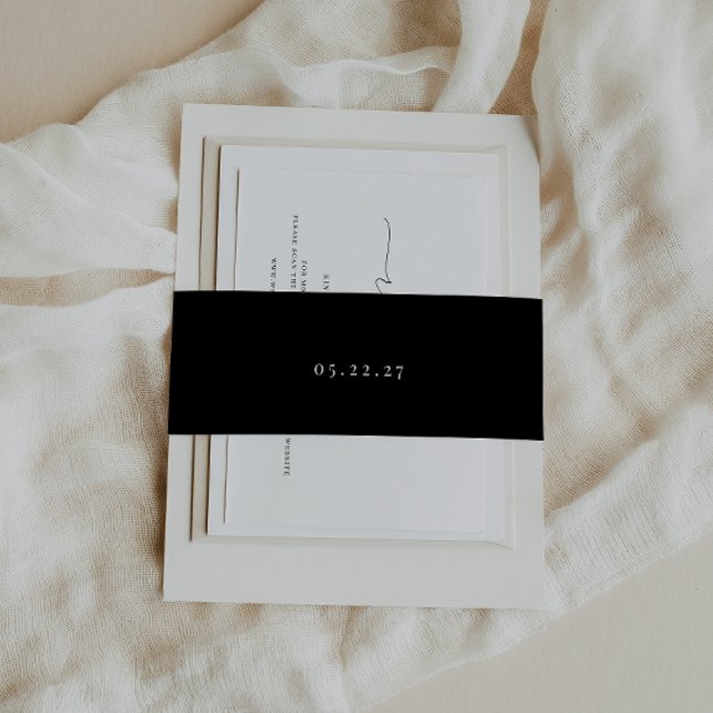 KRISTEN Minimalist Black Invitation Belly Band (Creator Uploaded)