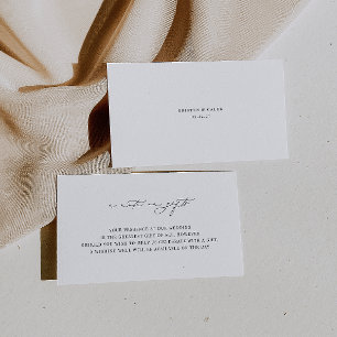 KRISTEN Minimalist Wedding A Note On Gifts Enclosure Card