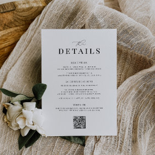 KRISTEN Minimalist Wedding Details Card