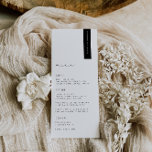 KRISTEN Modern Wedding Place Card Menu<br><div class="desc">KRISTEN modern minimalist,  wedding guest place card and menu. Features,  black typography on white backgrounds. Please note,  guest names must be entered and added to your cart individually.</div>