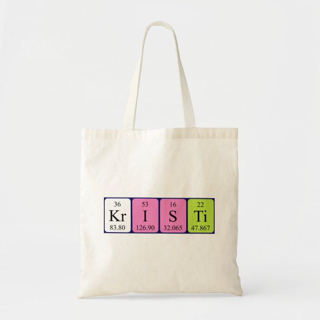 Kristi periodic table name tote bag (Front)