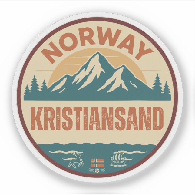 Kristiansand, Norge Norway Sticker (Front)