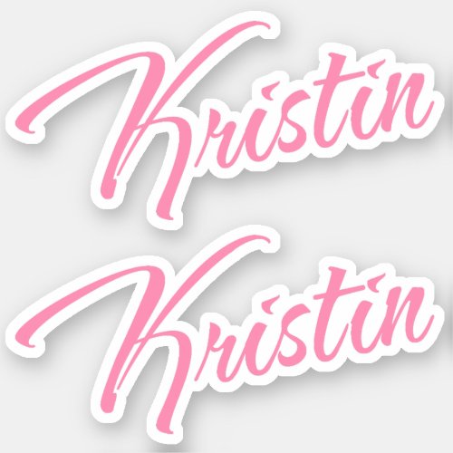 Kristin Decorative Name in Pink x2 Sticker