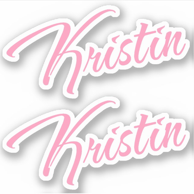 Kristin Decorative Name in Pink x2 Sticker (Front)