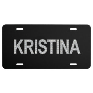 Kristina Aluminum License Plate